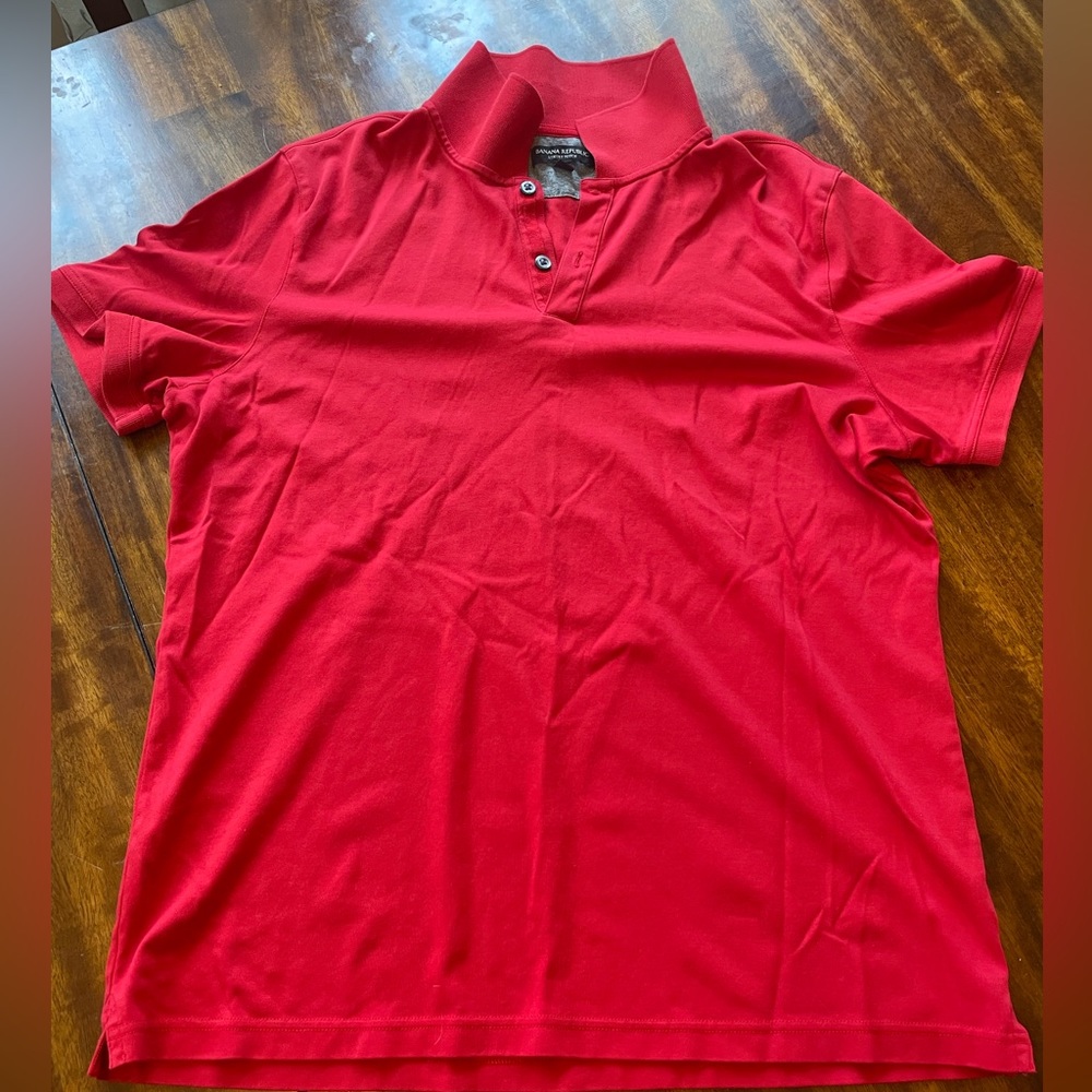 Banana Republic Vibrant Red Polo Shirt